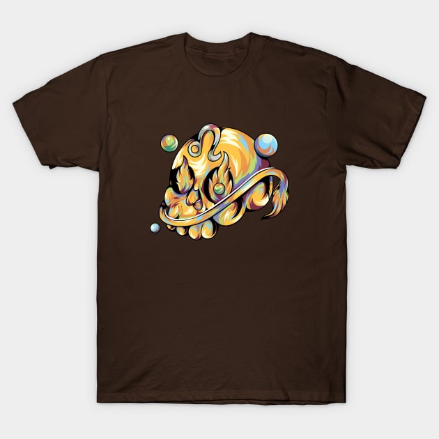 Leo Skull Zodiac T-Shirt by Harsimran_sain